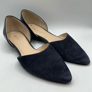 Franco Sarto Hull navy blue open side wedge heel shoes, size 7.5